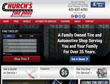 Tablet Screenshot of churchstirepros.com
